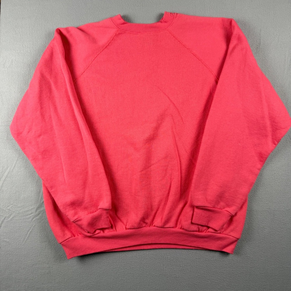 Vintage Tultex Maximum Sweats Pink Crewneck Sweatshirt XL Made in USA 90s Raglan